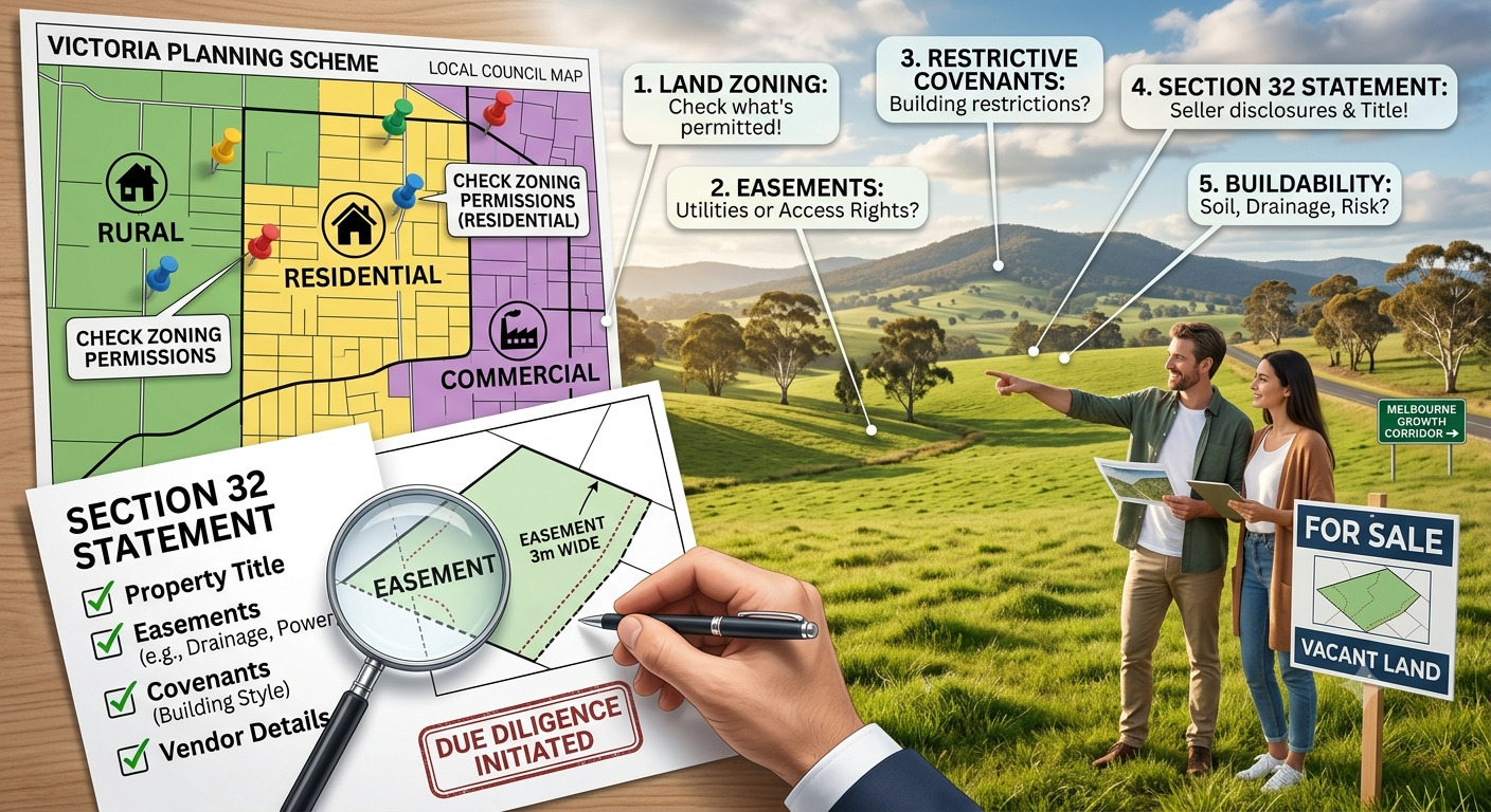 Buying Vacant Land in Victoria: Zoning, Easements, Covenants and Essential Legal Checks